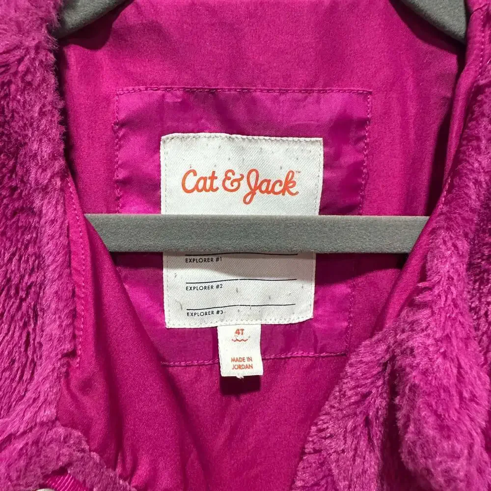 Cat & Jack Magenta Faux Fur Jacket, Sz 4T